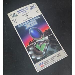 1998 Dolphins vs Colts Ticket Stub Club Seat Super Bowl XIII Artwork